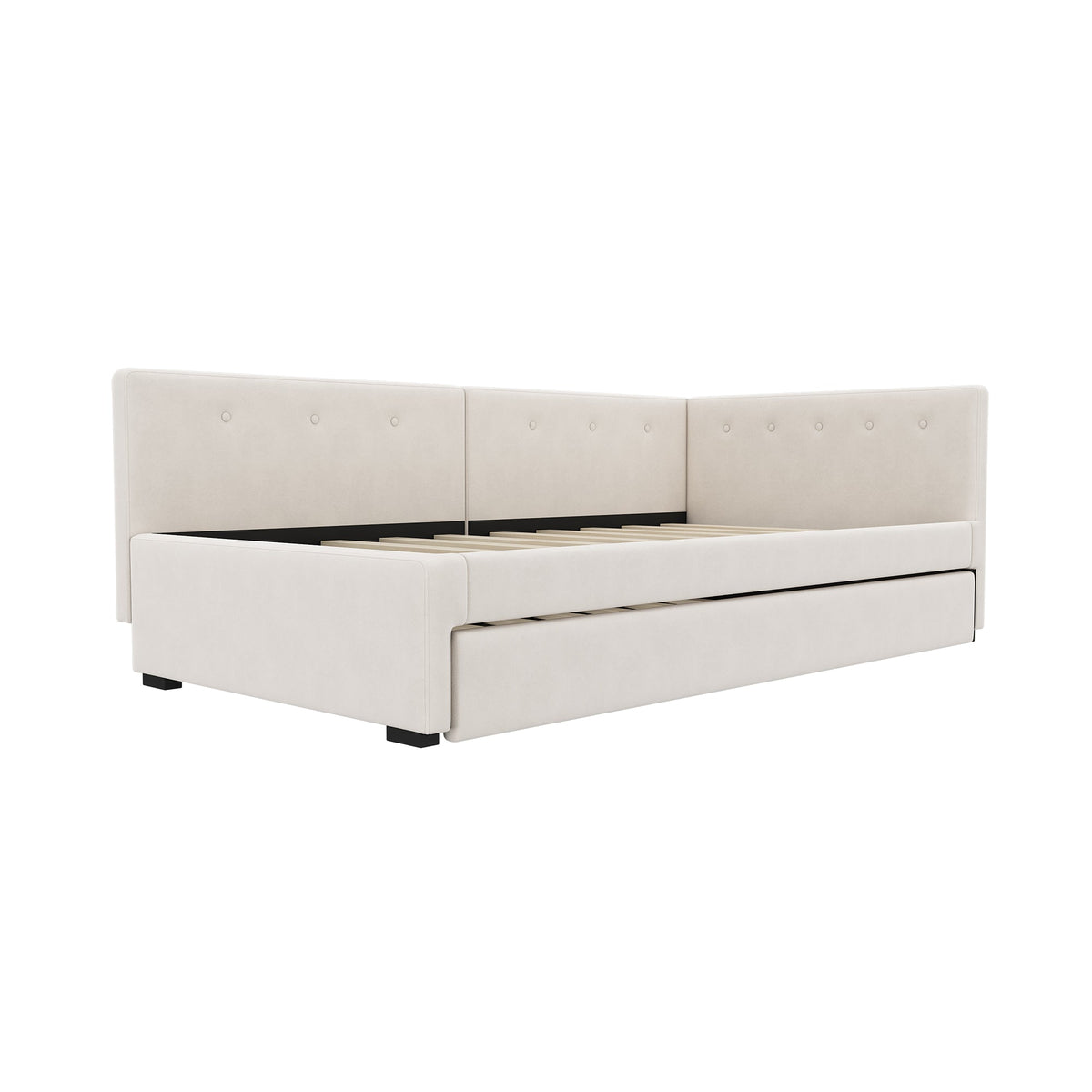 Daybed 90x200cm Rollaway Bed Minimalist Style - Beige