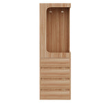 Wardrobe 70x40x170cm Drawers Single Door Open Storage - Wood Color