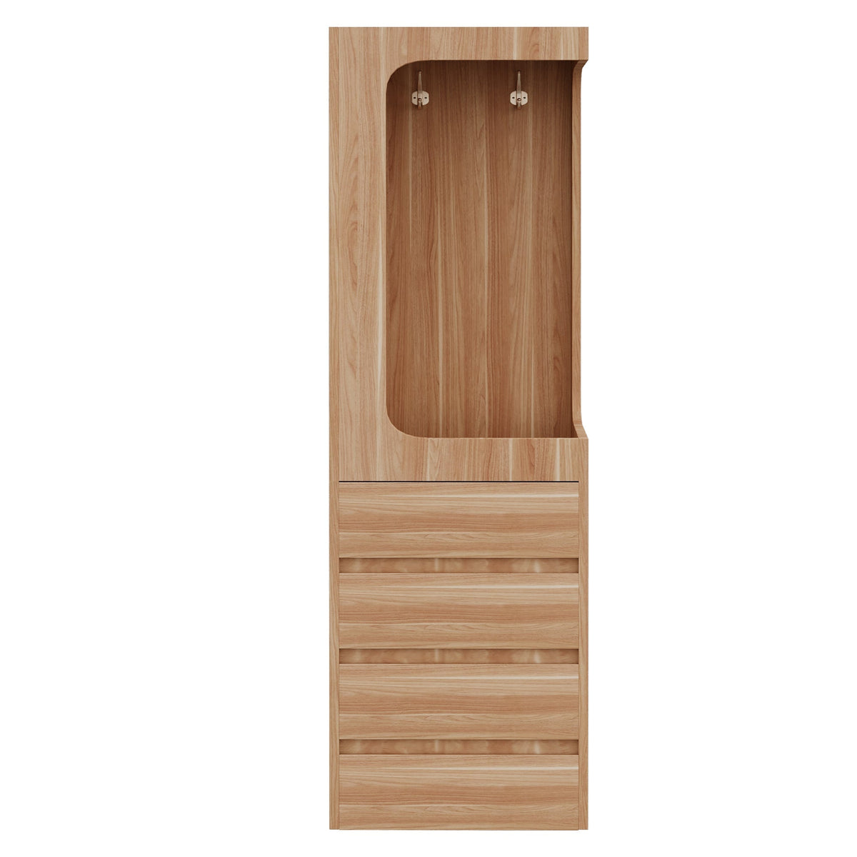 Wardrobe 70x40x170cm Drawers Single Door Open Storage - Wood Color