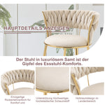 Soft Velvet Dining Chair Set - 2-Piece, Padded, Finger-Shaped Backrest, Armrests