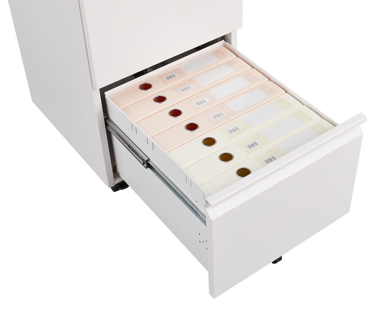 Mobile File Cabinet 2-Drawer with Lock Legal/Letter Size Steel - White