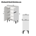 Shoe Cabinet Modern Double Doors Adjustable Shelves 95x60x34.5cm - White