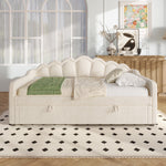 Daybed Sofa Bed 90x200cm Hydraulic Storage LED - Velvet Beige