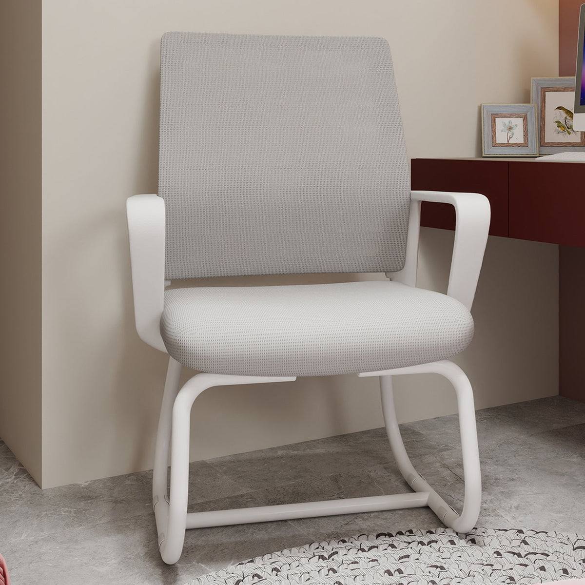 Minimalist Modern Office Chair, Soft & Comfortable, Metal Frame