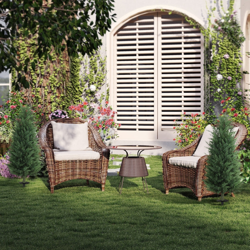 Artificial Cypress, Set of 2, 100 cm, Plastic