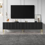 TV Cabinet 190cm Gold Table Legs - Black