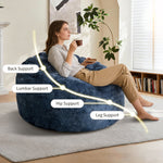 Curved High-Back Bean Bag Chair with Full-Body Contour Support