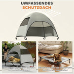 Outdoor Dog Bed, Raised with Roof for Large Dogs, Light Grey