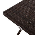 Garden Table Side Table, Foldable 40x40x40 cm, Polyrattan Metal Brown