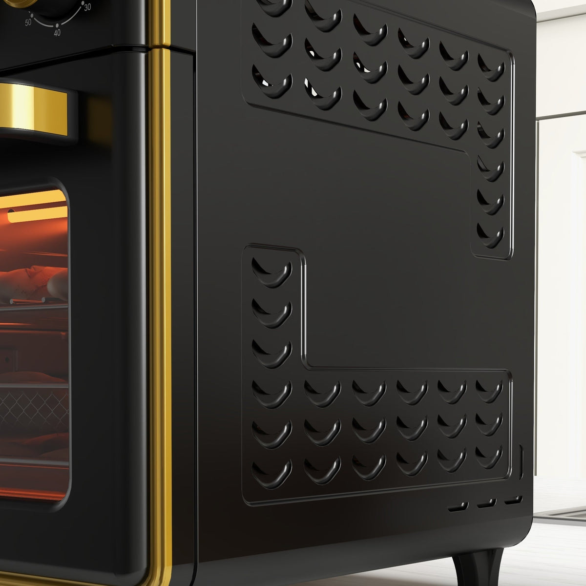 Small Oven 20L 1400W 90-230℃ 1 Hour Timer 3 Shelf Positions Iron Black