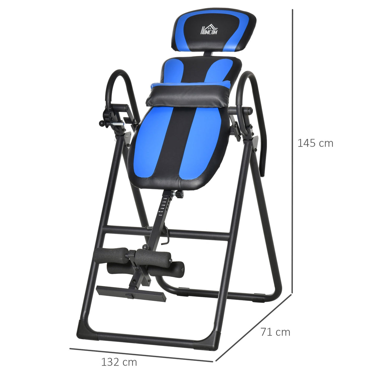 Inversion Table Foldable, Adjustable Backrest, Metal ABS Black Blue