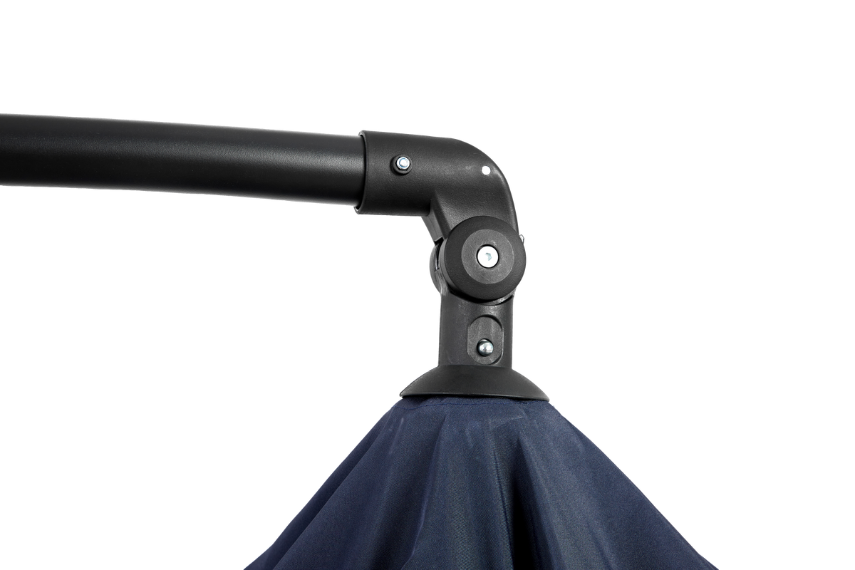 Outdoor Umbrella Rectangular 14.8 Ft Double Sided with Crank, Navy Blue