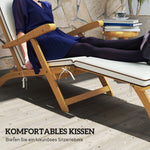 Sun Lounger Folding Garden Lounger with Footrest, Teak