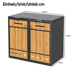 Bin Storage Unit, 120-240 Litre Capacity, Double Door, Lockable with Ventilation, Galvanized Steel