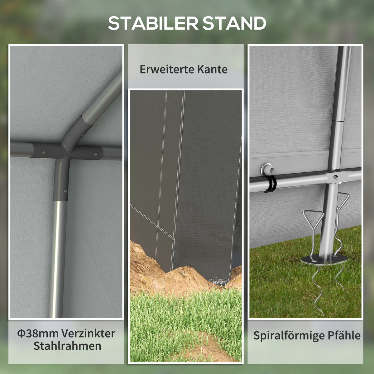 Garage Tent 2.1x3.6m Storage UV Protection Water-Repellent, Dark Grey