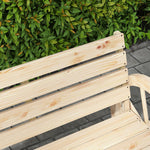 2-seater Garden Bench with Armrests, 240 kg Load Capacity, Fir Wood, Natural