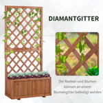 Raised Garden Bed Planter Trellis 72.5x31.5x149.5cm Natural Wood