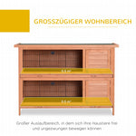 Small Animal Hutch, Double-Tier Guinea Pig Cage, Fir Wood, Orange