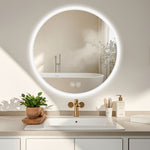 70cm LED Round Bathroom Mirror, Anti-Fog & Dimmable Light