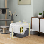 Cat Litter Box, Easy Clean Lockable, White