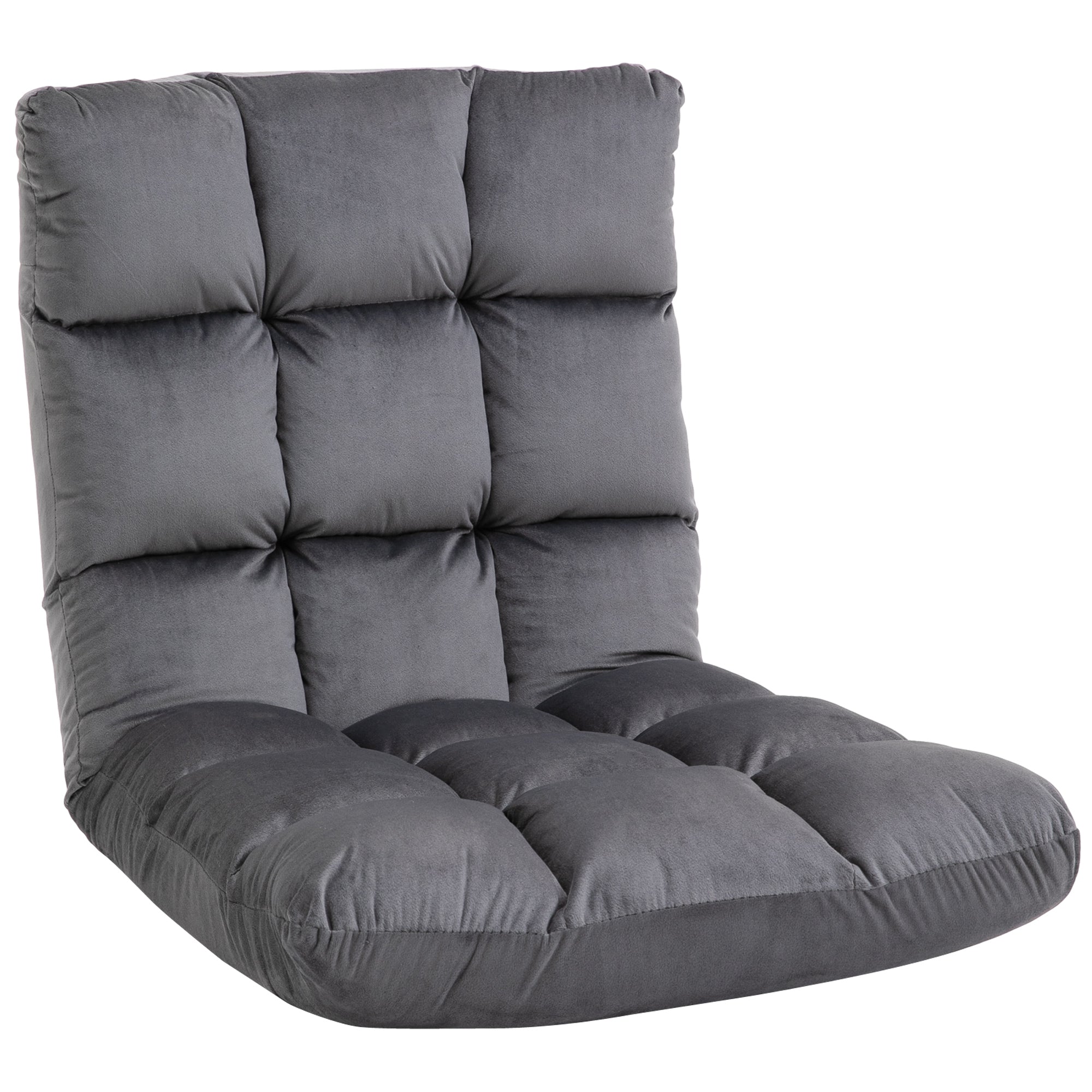 Floor Chair 3-in-1 Foldable 13-Position Grey
