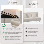 Upholstered Daybed, 90x190cm Sofa Bed with Hydraulic Storage & USB-C, Velvet Beige