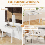Folding Dining Table, 2-4 Person, Wooden, White