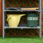 Planting Table Metal Work Surface 76x37x89cm for Garden/Balcony Wood