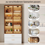 Bathroom Cabinet, 75cm, 2 Drawers & 2 Doors, Glass