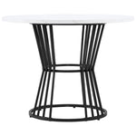 Kitchen Table Modern Marble Top Sturdy Metal Frame - White/Black