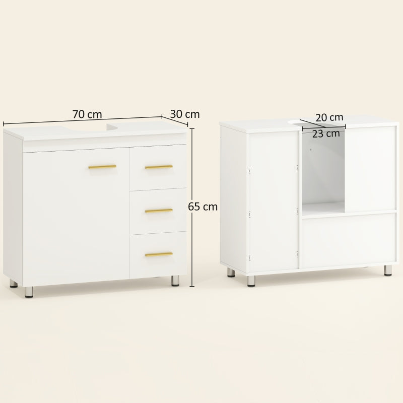 Bathroom Vanity Unit, 3-Tier Design, White