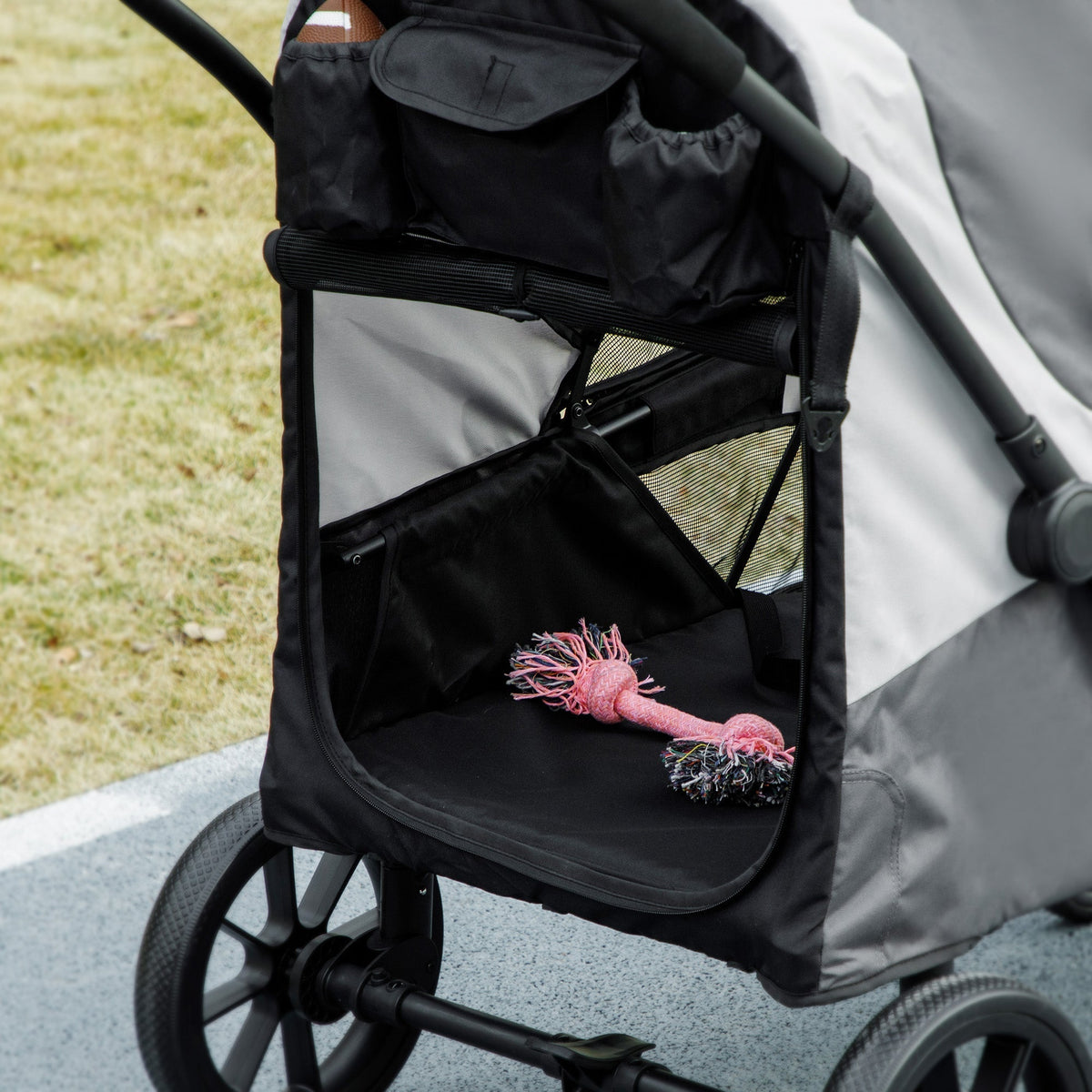 Dog Stroller, Foldable, Large Dogs & Cats, 30 kg, Dark Grey