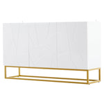 Sideboard, Modern Buffet Cabinet with 4 Compartments, 130 cm Wide, High-Gloss