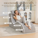 Modern Leisure Chair with Ergonomic Design and Side Pocket, Light Grey