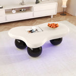 Cloud Style Coffee Table LED Lighting 16 Colors Round Leg Design