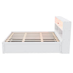 Sofa Bed 90*200, Hydraulic with Storage & Light Bar, White Wood