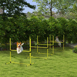 Dog Agility Set, Hurdles & Poles with Carry Bag, Robust, Yellow