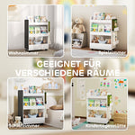 Children's Bookshelf 4 Shelves Chalkboard Wheels Storage White