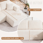Modern U-Type Leisure Sofa with Modular Non-Assemble Design and Lounge Chairs, Lamp Fabric