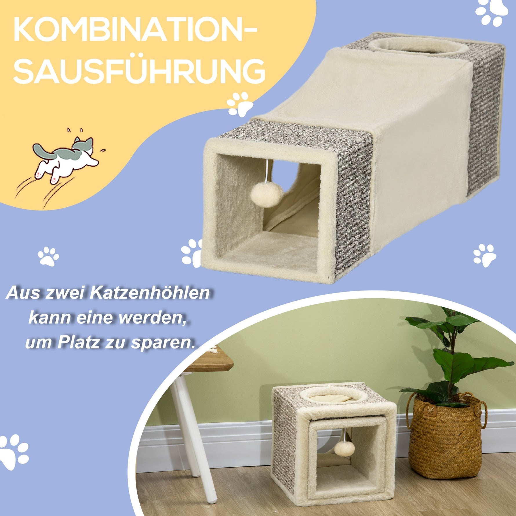 Cat Tunnel, Play Ball Sisal, Brown+Beige