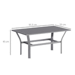 Side Table, Slat Design Weatherproof Outdoor, Metal Dark Gray