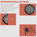 Mini Trampoline, LCD Monitor, 4-Way Adjustable Handlebar, Black/Blue