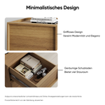 Modern Oak Bedside Table, 2 Pieces, 38 x 48 x 50 cm with Handleless Drawers, Oak Wood