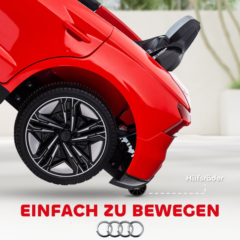 Audi Licensed Children's Electric Car with Remote Control and Safety Belt, Red and Black
