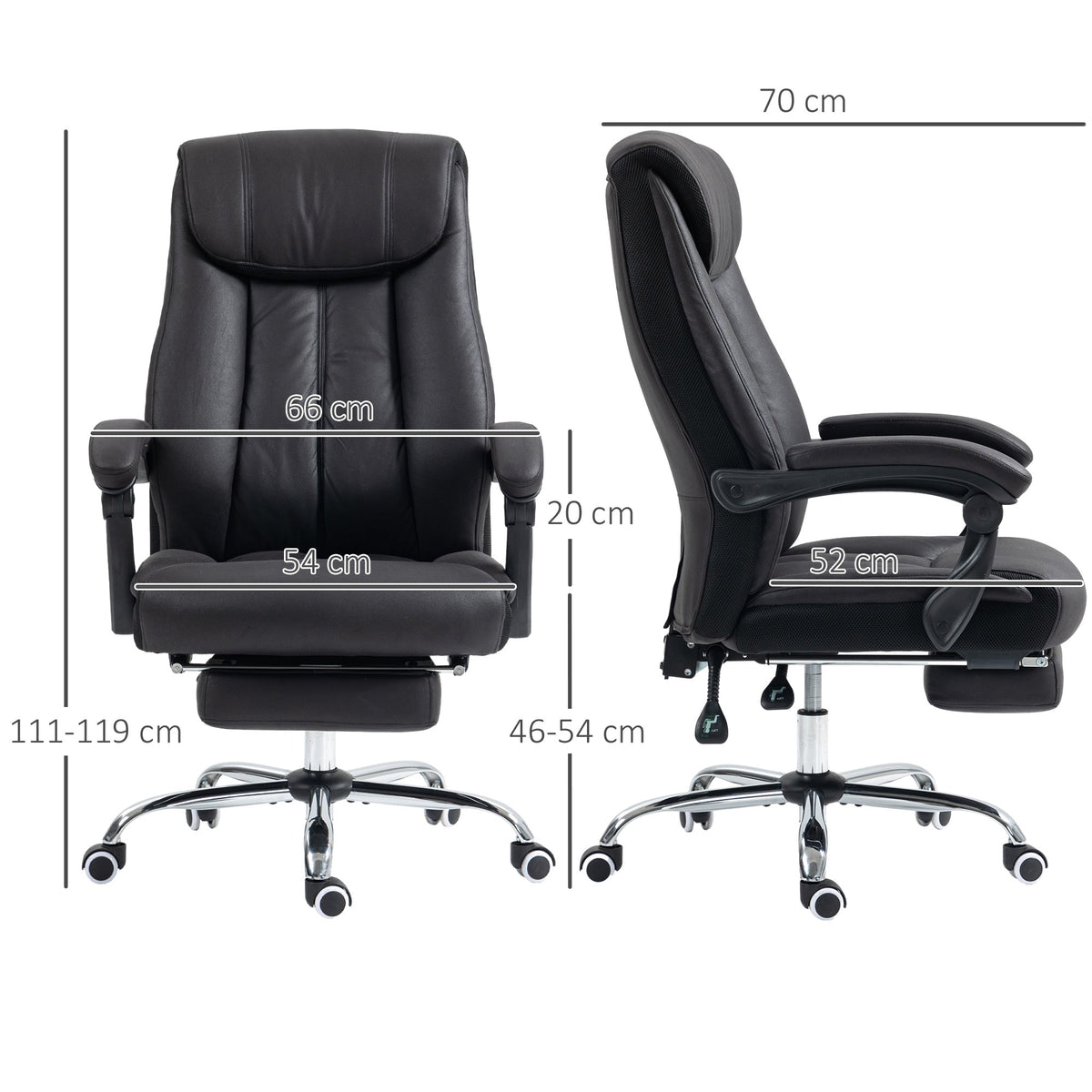 Ergonomic Office Chair, Height Adjustable 145° Reclining, Black