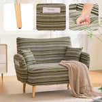 Modern Two-Seater Sofa with Comfortable Armrests and Storage Bag, Loop Fabric