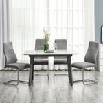 Dining Chairs, Set of 4 Kitchen Chairs with Backrest, Velvet-Touch Grey