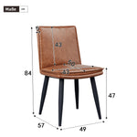 6 Dining Chairs, Double-Layered Cushions, Comfortable & Soft PU, Brown