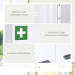 Medicine Cabinet 2-Door 6 Shelves Wall-Mounted Steel White 55x18x60cm