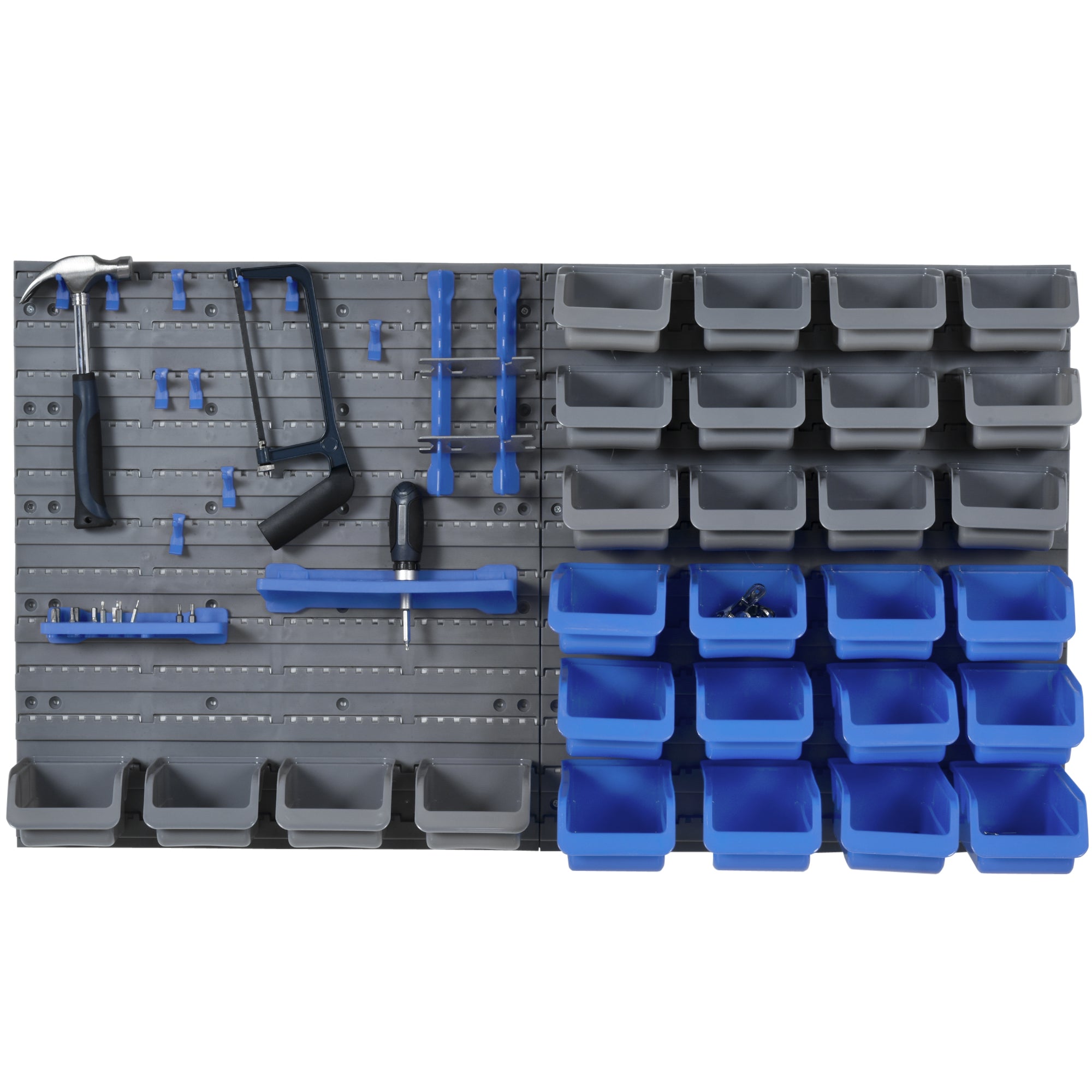Tool Pegboard, Holder for Workshop, Blue+Grey